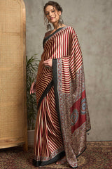 Rang Mahal Maroon Mystique Ajrakh Saree