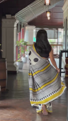 Wheat Color Handcrafted Ajrakh Saree| Festive & Wedding Wear